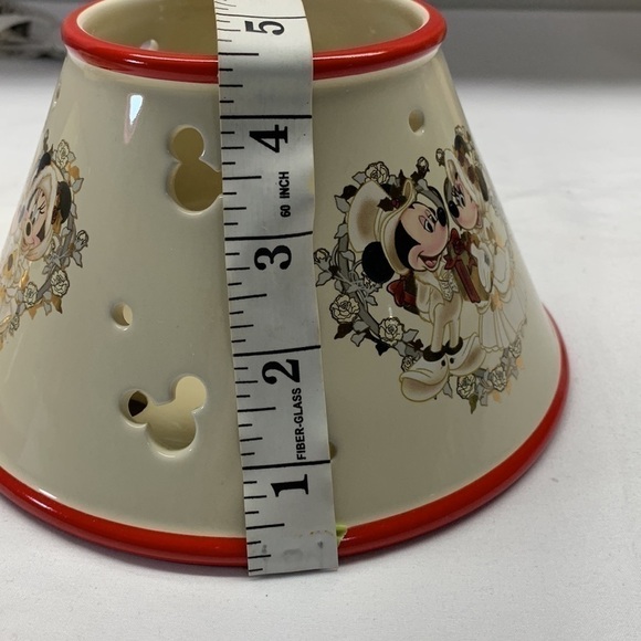 RARE Vintage Disney Victorian Mickey & Minnie Ceramic Jar Candle Lamp Shades SET - Picture 12 of 16